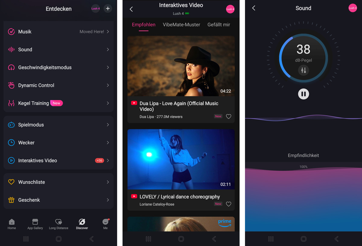 Synchronisation der Vibration mit Musik und Umgebungsgeräuschen